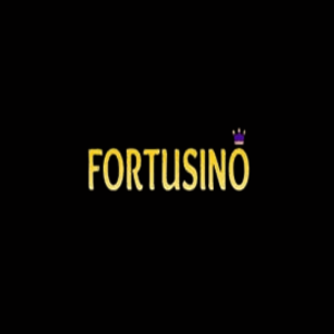 The Fortusino logo over a black background